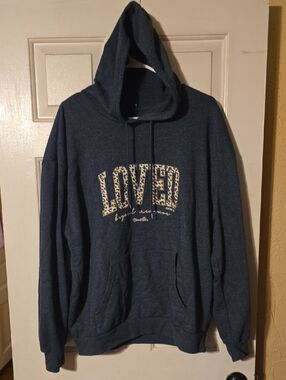 Loved Graphic Hooded Sweatshirt - Grey